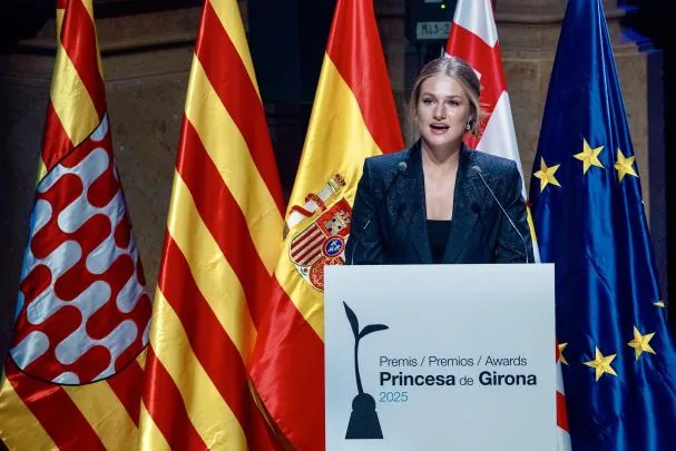 La princesa Leonor, en la ceremonia de entrega de los premios Princesa de Girona, el 23 de julio de 2025