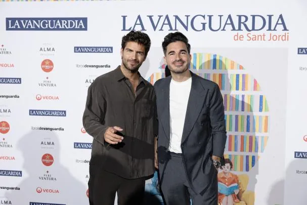 Maxi Iglesias and Javier Castillo at La Vanguardia's Sant Jordi party