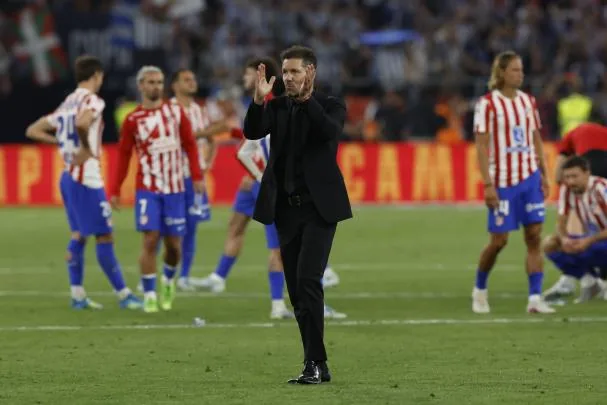 The Argentine coach of Atlético de Madrid, Diego Pablo Simeone, after losing in the Copa del Rey final
