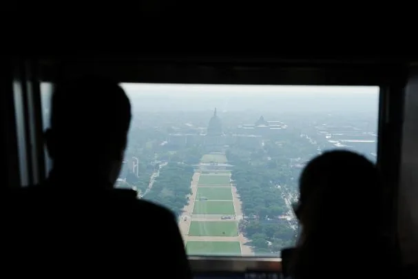 The United States Capitol, which Charles and Camilla will visit, seen from the Washington Monument.