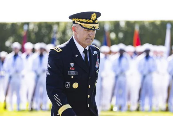 The dismissed Chief of Staff of the Army, General Randy George, at an event in Arlington in 2025