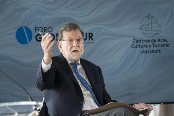 El expresidente español Mariano Rajoy durante su reciente intervención en el evento 'Diálogos', del Foro Global Sur Lanzarote