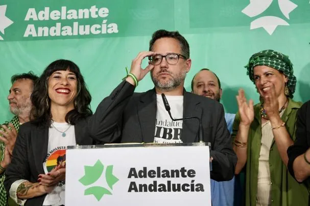 El candidato de Adelante Andalucía, José Ignacio García, este domingo