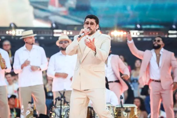 The Puerto Rican Bad Bunny, during his first concert this weekend in Barcelona