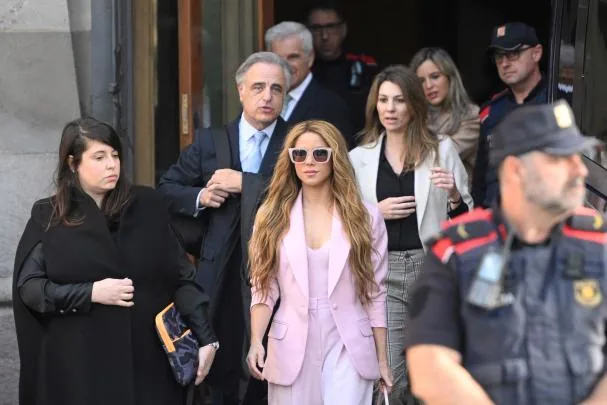 Colombian singer Shakira leaves the High Court of Justice of Catalonia after attending her trial for tax fraud, in Barcelona, on November 20, 2023