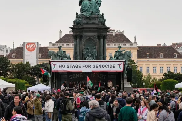 A concert in Vienna supporting Palestine denounces Eurovision hosting Israel