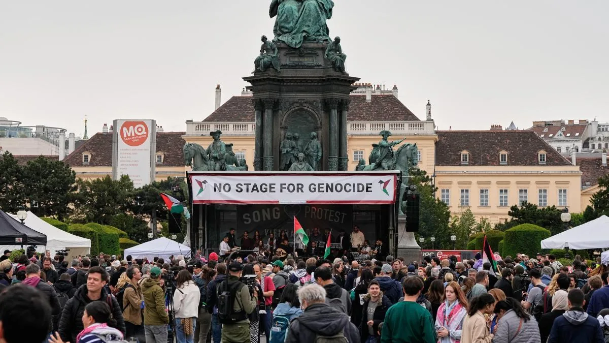 A concert in Vienna supporting Palestine denounces Eurovision hosting Israel