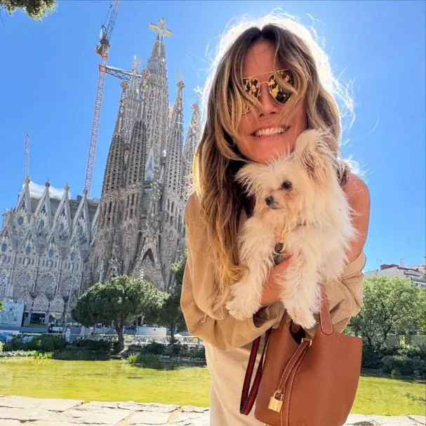 Heidi Klum durante su visita a la ciudad de Barcelona