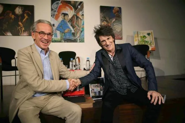 Emmanuel Guigon y Ronnie Wood, en el Museu Picasso en 2017
