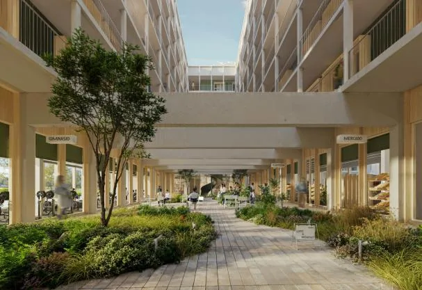El hub comercial del complejo,está llamado a convertirse en un nuevo centro neurálgico del barrio de La Catalana