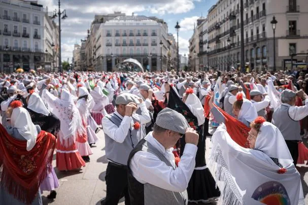 San Isidro festivities, in the Plaza Mayor of Madrid.