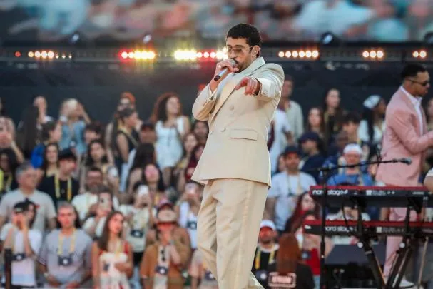 The Puerto Rican Bad Bunny, during his first concert this weekend in Barcelona