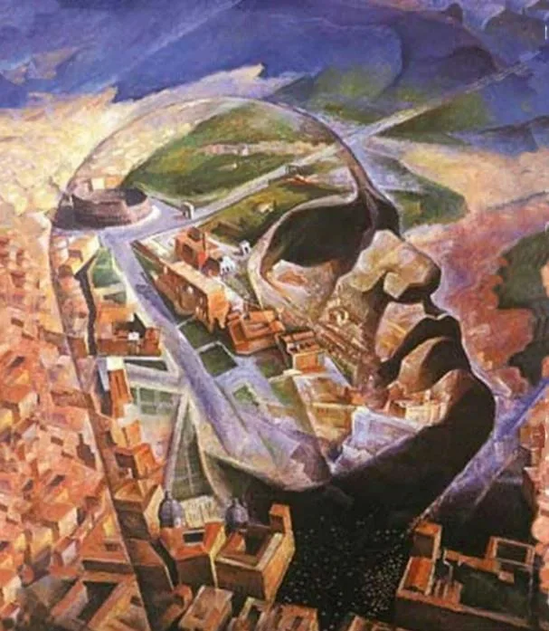 Aeroritratto di Mussolini aviatore, Alfredo Ambrosi, 1930
