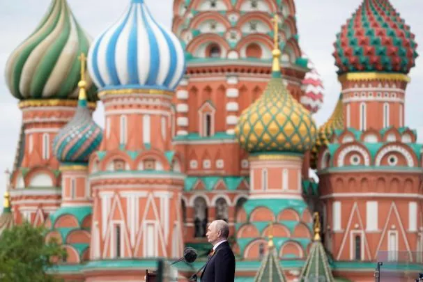 The Russian president, Vladimir Putin, on the 9th in Moscow during his Victory Day speech