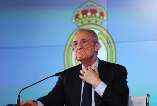Florentino Pérez, president of Real Madrid, at the press conference last Tuesday.