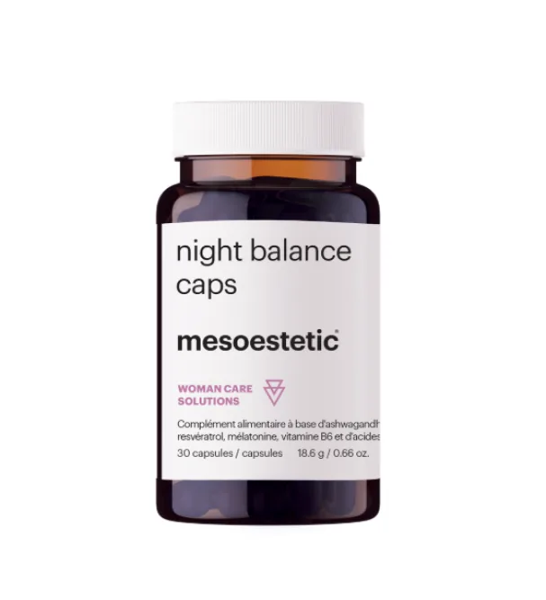 Cápsulas night balance caps de la rutina woman care solutions de mesoestetic®