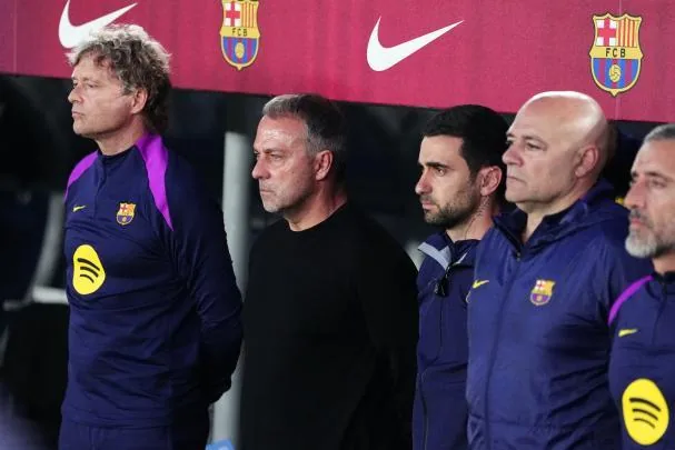 Hansi Flick during the minute of silence