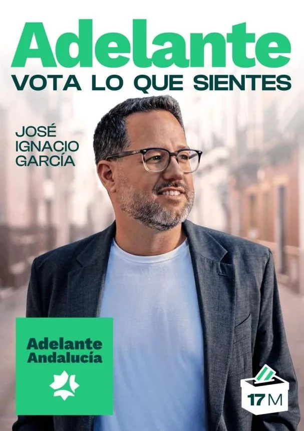 Adelante Andalucía electoral poster in the 17-M campaign.