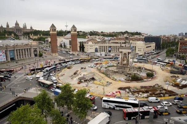 Works at Plaza España, Barcelona