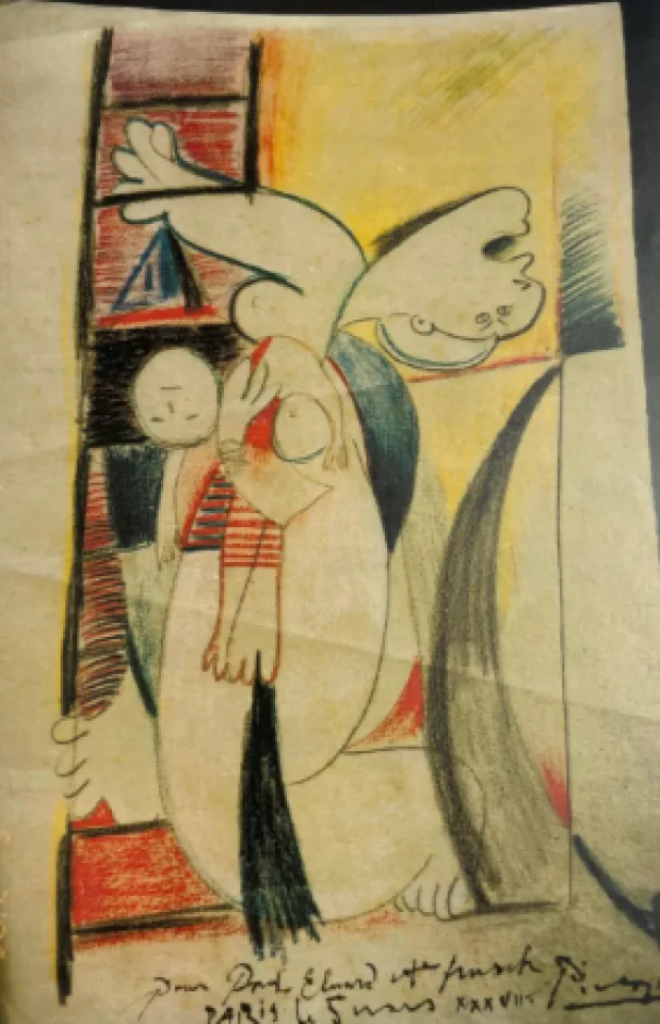 Photograph of a pastel in unknown whereabouts dated March 5, before the bombing of Gernika 