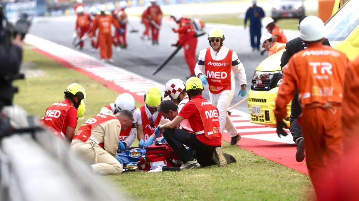 Àlex Márquez suffers a brutal accident in the Montmeló race, interrupted twice