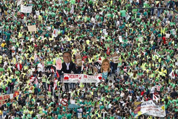 Image of the demonstration in favor of public education this Friday. 