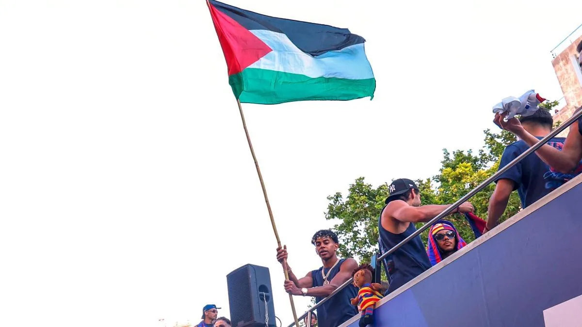 Israel lashes out at Lamine Yamal for waving the Palestinian flag