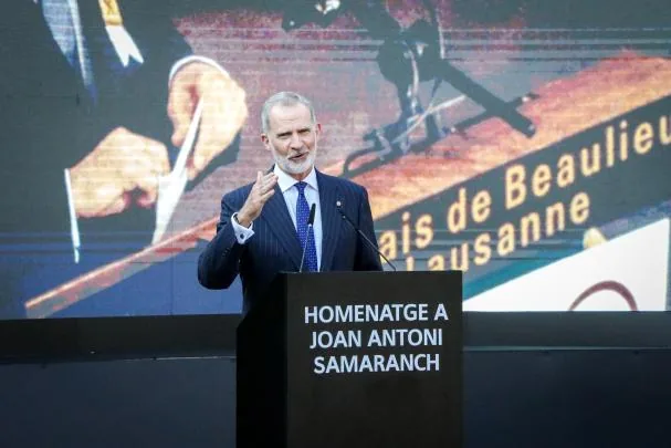 El Rey glosa la figura de Samaranch, ayer, en el Palauet Albéniz