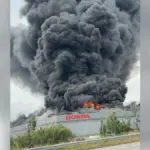 Firefighters are working with 15 units on a warehouse fire in Santa Perpètua