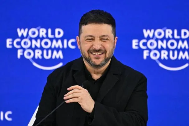 Volodymyr Zelenskyy, during the Davos Forum 