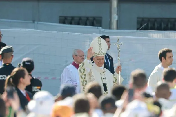 Pope Leo XIV, just before the start of the Corpus Christi Mass celebration in Cibeles square