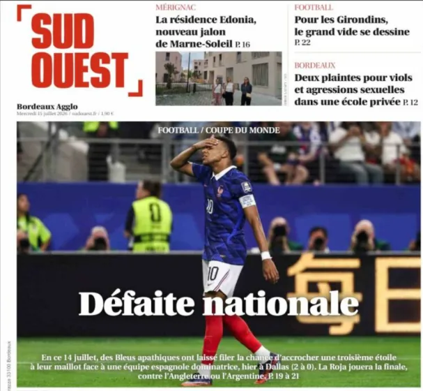 Portada de 'Sud Ouest' 