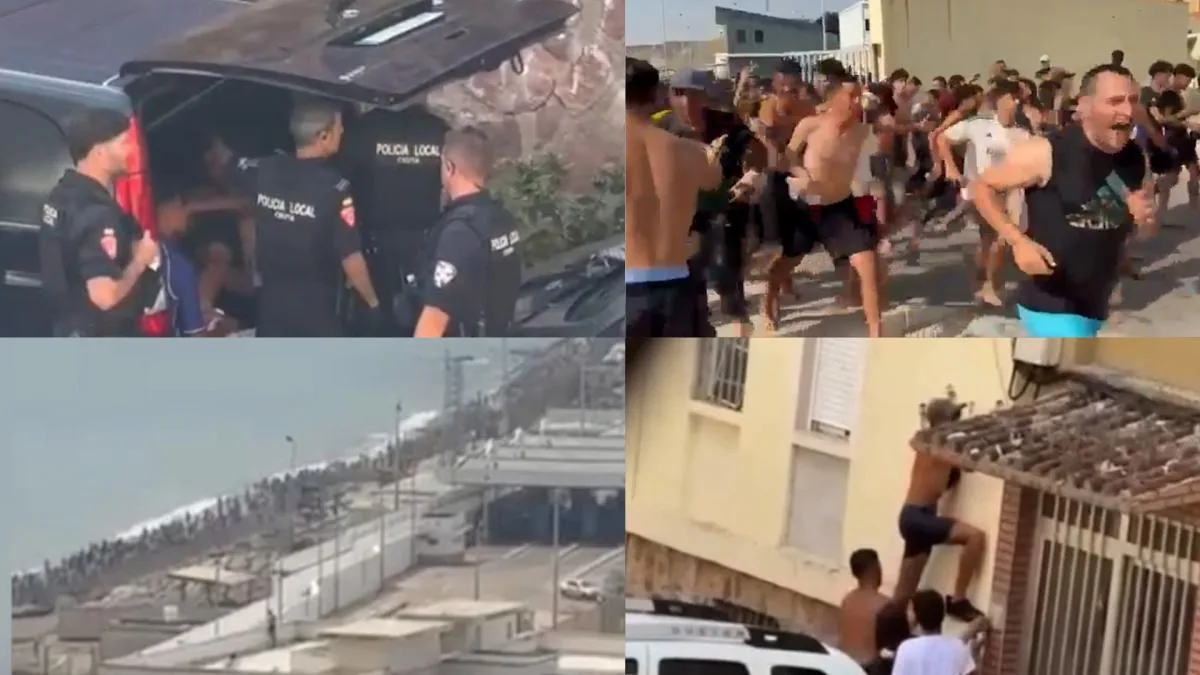 The assault on the Ceuta fence seen from mobile phone cameras