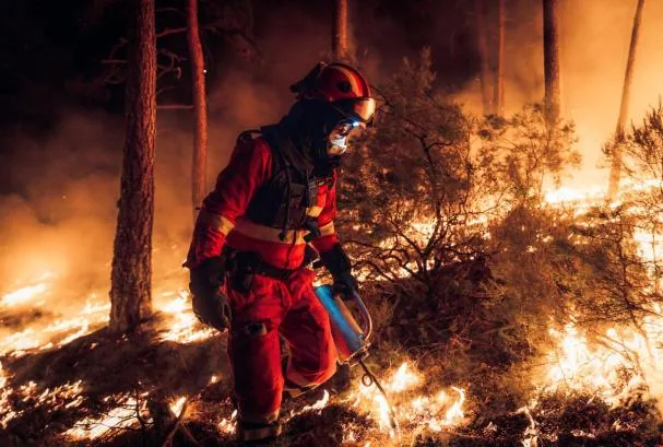 Los bomberos desarrollan un trabajo duro ante las llamas