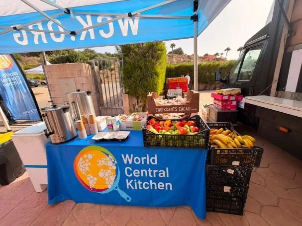 Food provided by WCK for the personnel deployed at the advanced command post in Turre