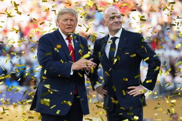 Donald Trump and Gianni Infantino, on the day of the Football World Cup final in New Jersey 