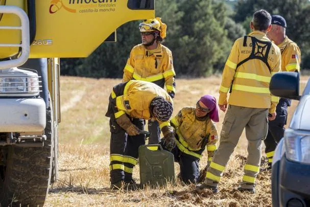 Efectivos desplegados para la extinción del incendio 