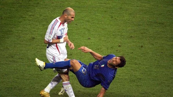 Zidane, after headbutting Materazzi in the 2006 World Cup final.