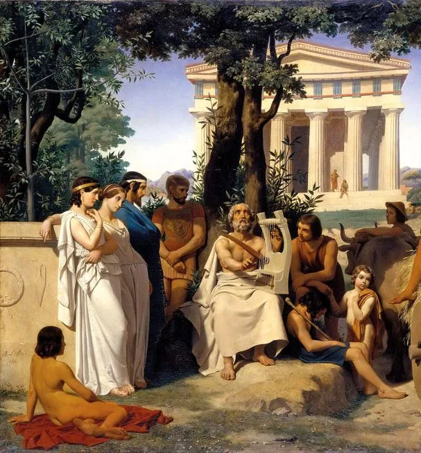 Homer, work by Jean-Baptiste Auguste Leloir, 1841