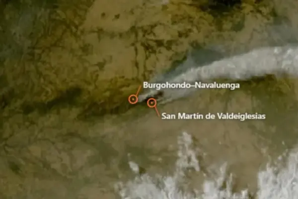 This is how the fires in Madrid and Ávila have looked from space
