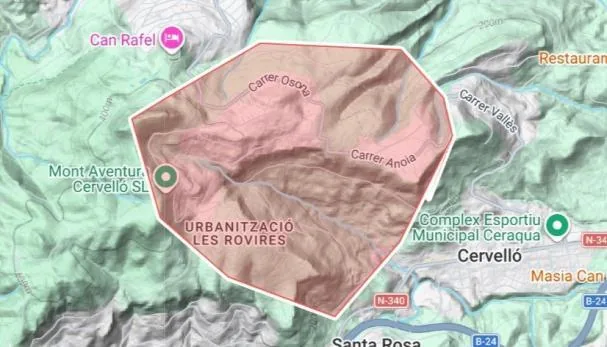 Area affected by the confinement in Cervelló