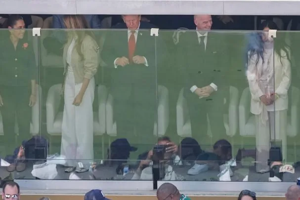 President Donald J. Trump and FIFA President Gianni Infantino attend the World Cup final match between Spain and Argentina in East Rutherford, New Jersey 