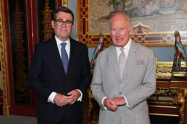 Burnham and Charles III, at Buckingham Palace.