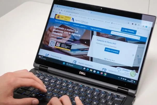 A person consulting the Tax Agency's website 