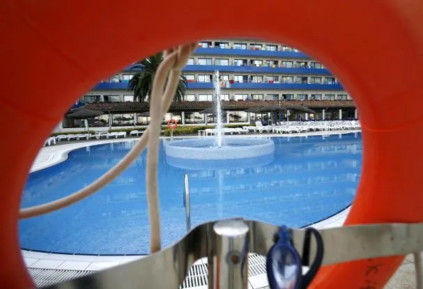Hotel pool where the ex-politician Pere Albó allegedly masturbated