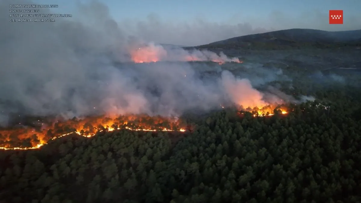 The Lozoyuela fire reaches 900 hectares and Madrid will join the case against the detainee