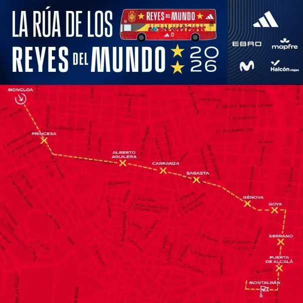 El recorrido de la rúa de la selección española 