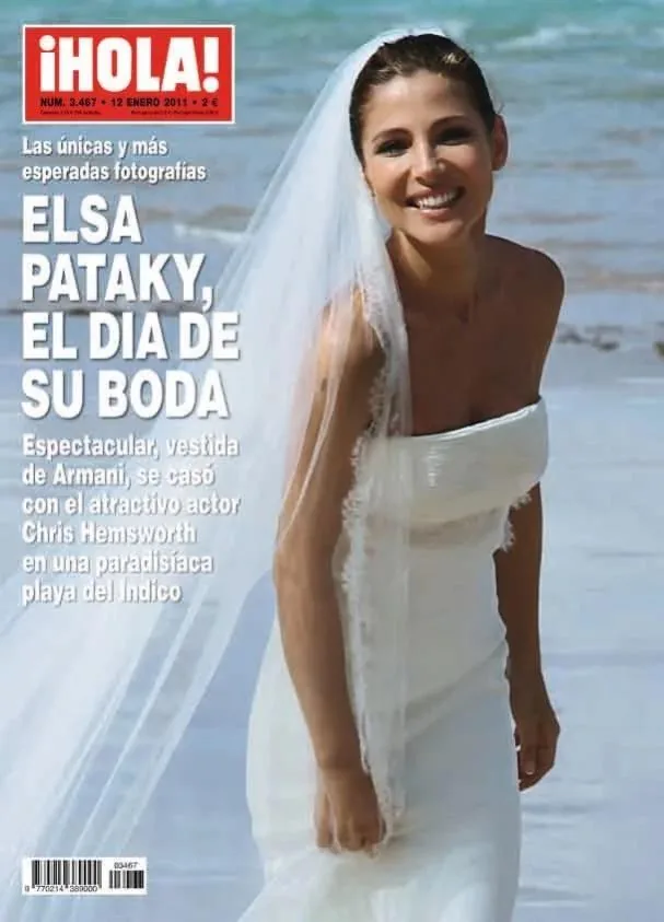 Cover of ¡Hola! after marrying Chris Hemsworth in December 2010.