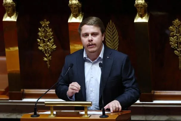 Deputy Louis Boyard, of La France Insoumise (LFI), delivers a speech before the bill that seeks to prohibit access to social media for minors under 15, in the National Assembly