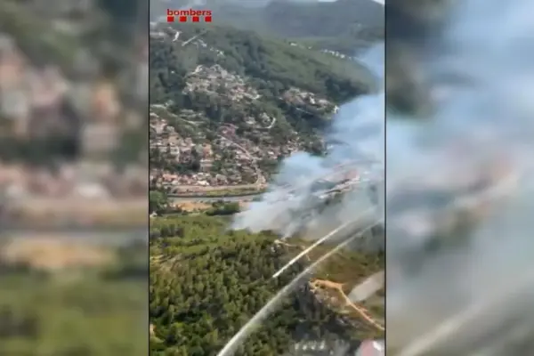 Two urbanizations in Cervelló confined due to a forest fire